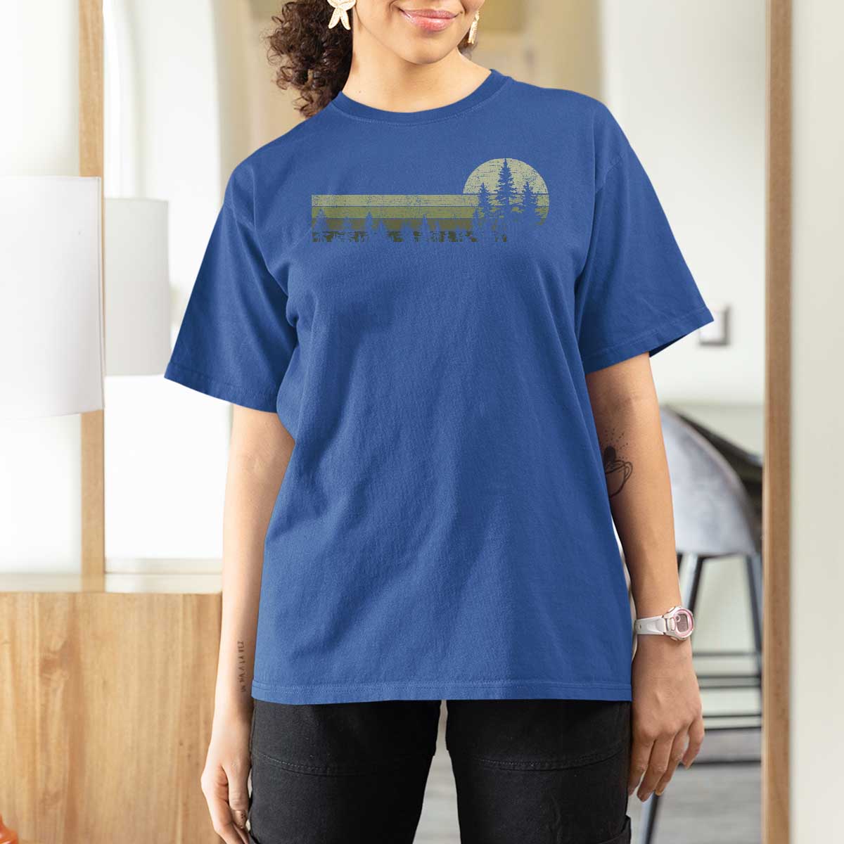 Trees Wildlife Nature Vintage Forest T Shirt For Women - Wonder Print Shop