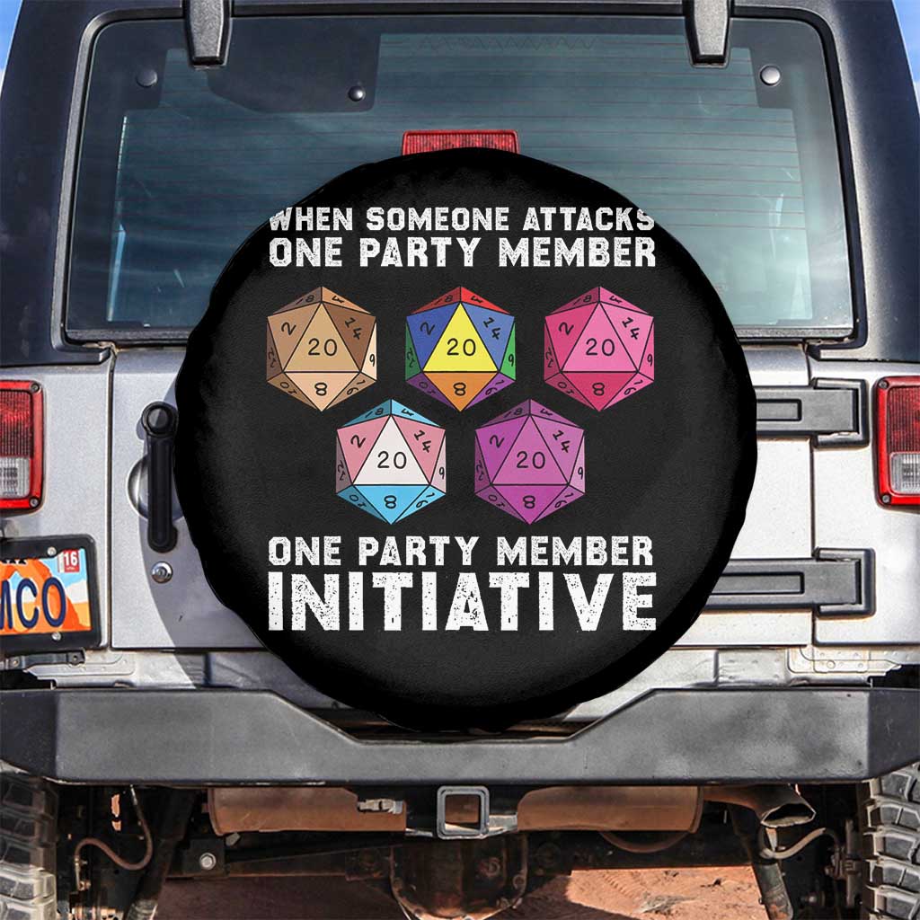 When Someone Attacks One Party Member D20 Dice LGBTQ Ally Spare Tire Cover - Wonder Print Shop