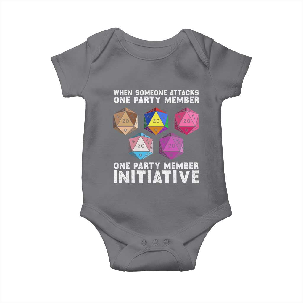 When Someone Attacks One Party Member D20 Dice LGBTQ Ally Baby Onesie - Wonder Print Shop