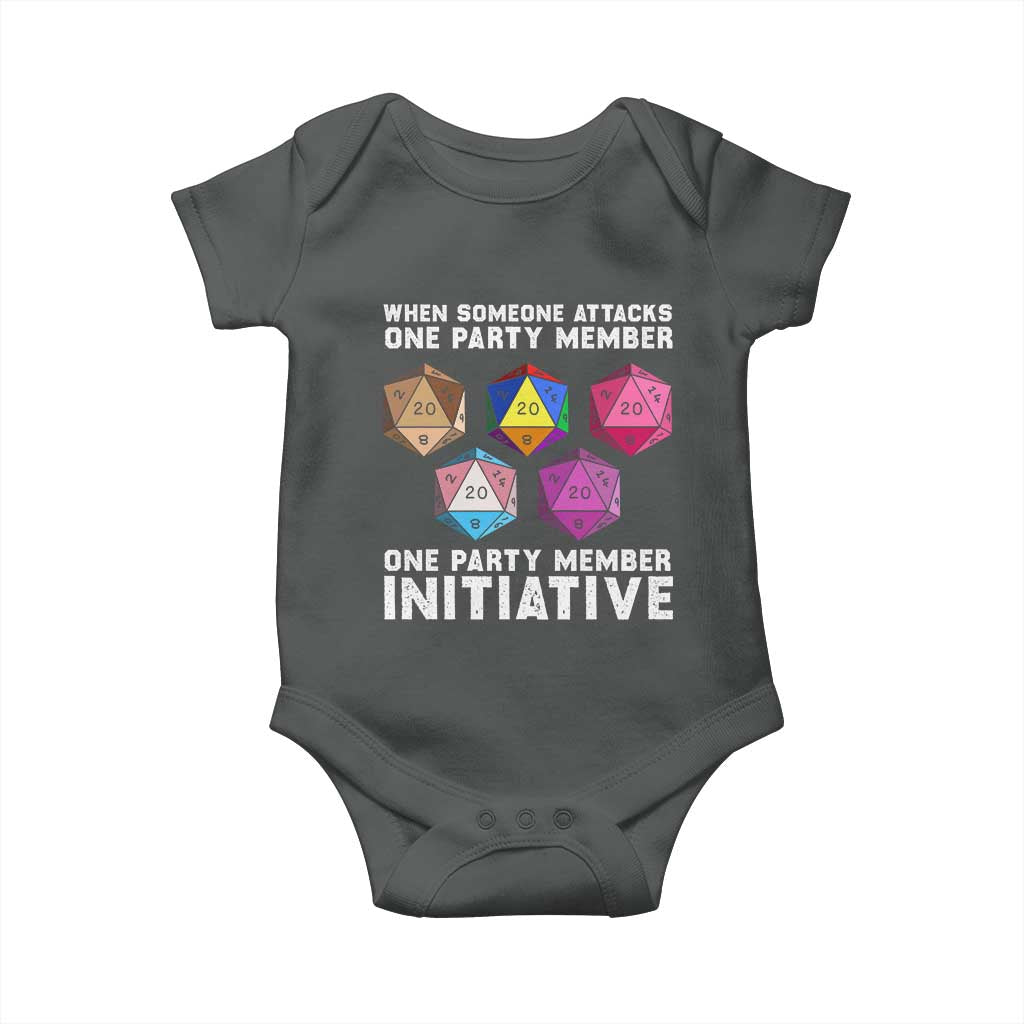 When Someone Attacks One Party Member D20 Dice LGBTQ Ally Baby Onesie - Wonder Print Shop