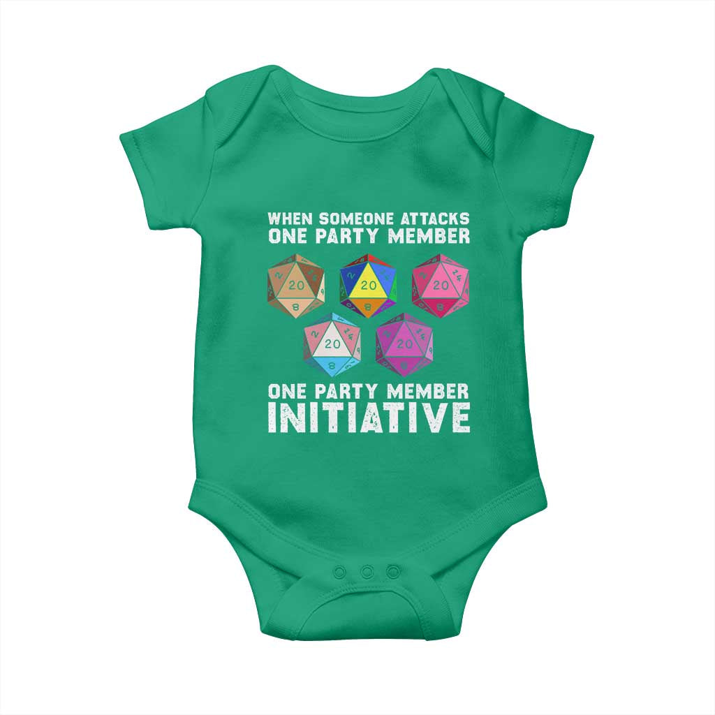 When Someone Attacks One Party Member D20 Dice LGBTQ Ally Baby Onesie - Wonder Print Shop