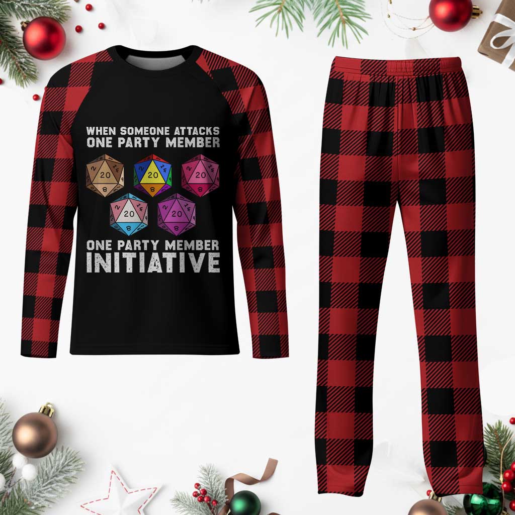 When Someone Attacks One Party Member D20 Dice LGBTQ Ally Plaid Pajama Set - Wonder Print Shop