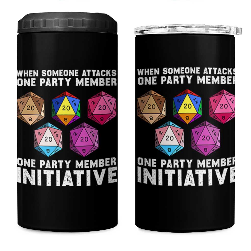 When Someone Attacks One Party Member D20 Dice LGBTQ Ally 4 in 1 Can Cooler Tumbler - Wonder Print Shop