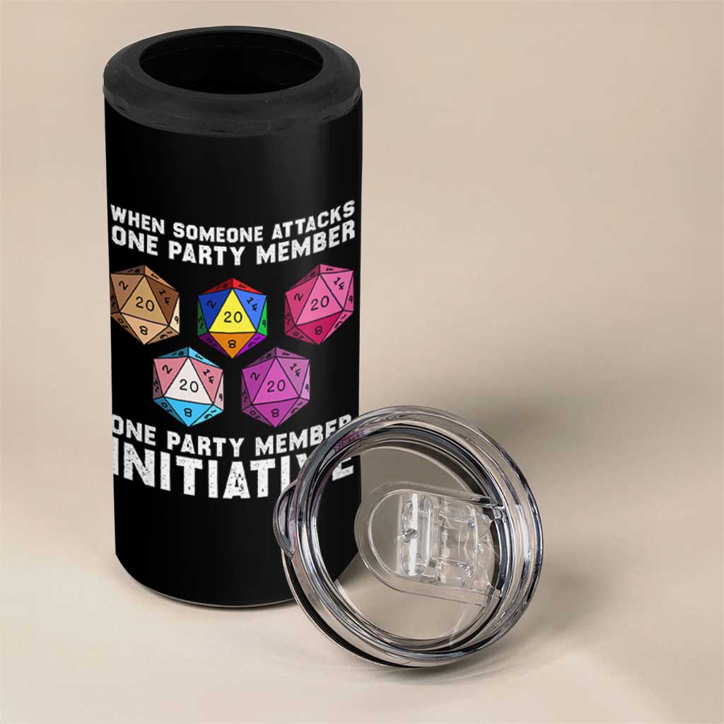 When Someone Attacks One Party Member D20 Dice LGBTQ Ally 4 in 1 Can Cooler Tumbler - Wonder Print Shop