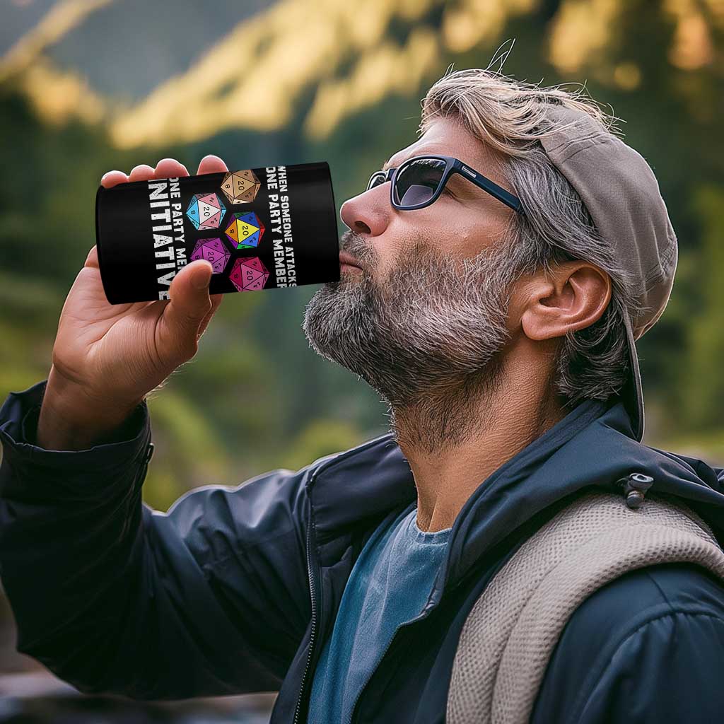 When Someone Attacks One Party Member D20 Dice LGBTQ Ally 4 in 1 Can Cooler Tumbler - Wonder Print Shop