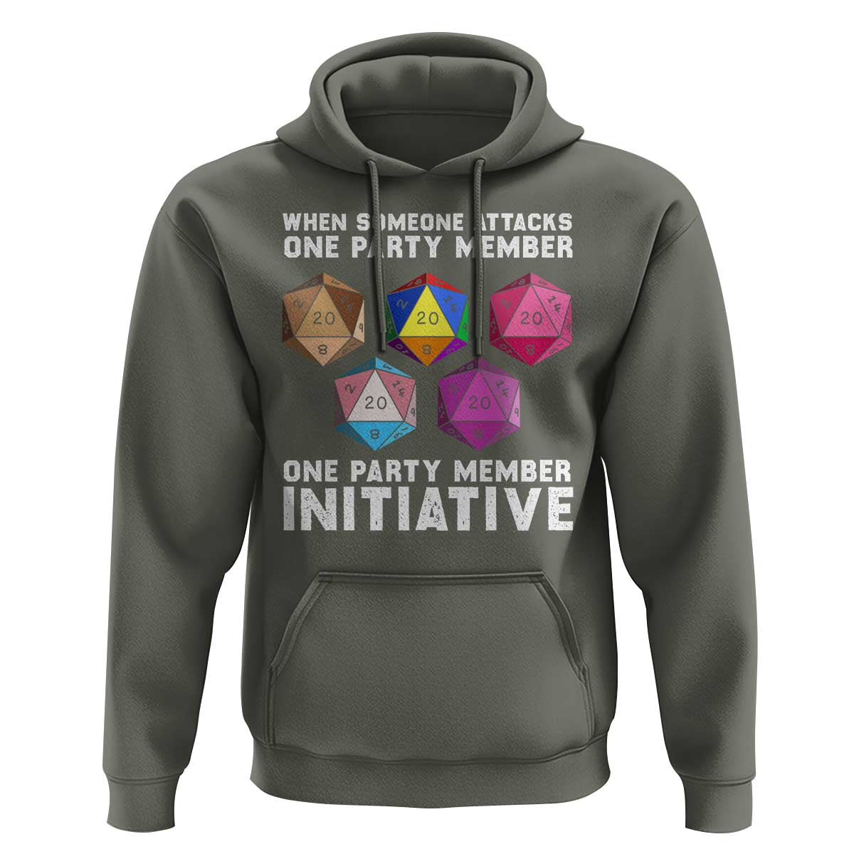 When Someone Attacks One Party Member D20 Dice LGBTQ Ally Hoodie - Wonder Print Shop