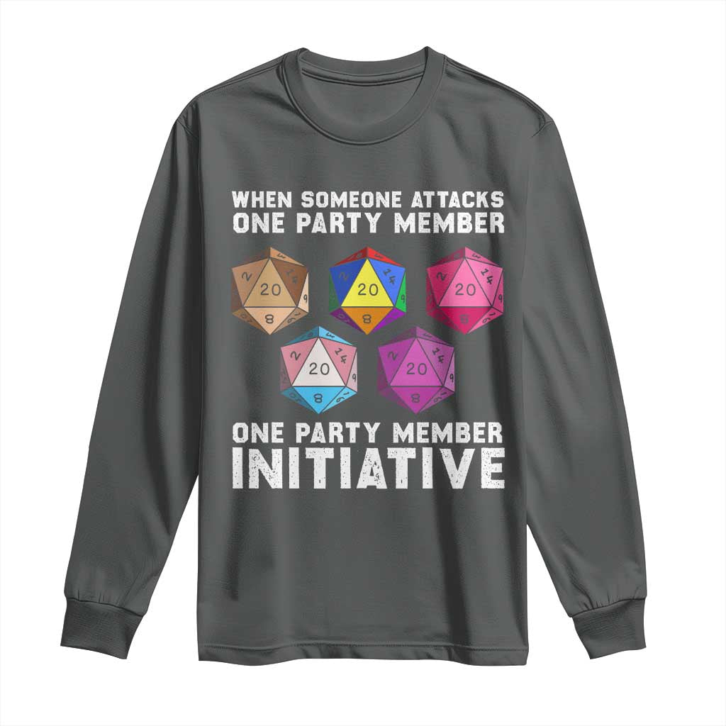 When Someone Attacks One Party Member D20 Dice LGBTQ Ally Long Sleeve Shirt - Wonder Print Shop