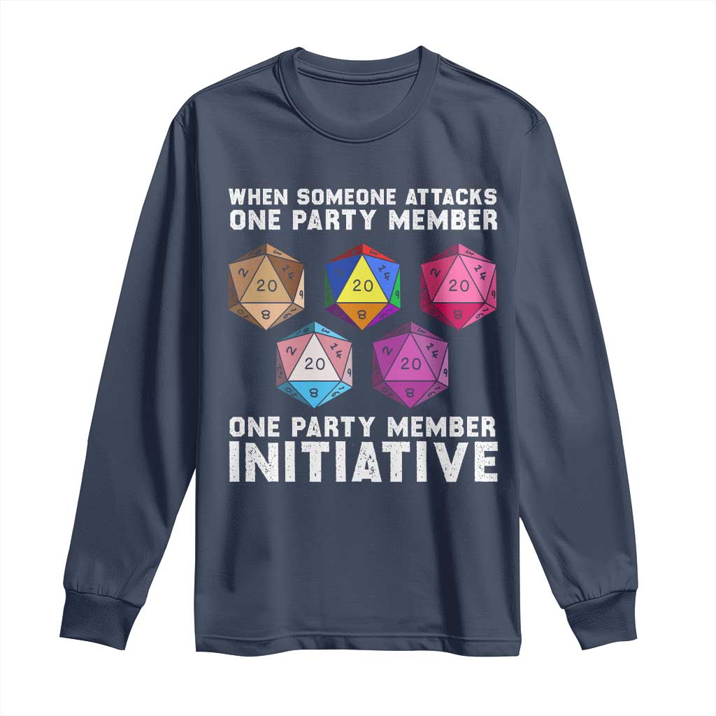 When Someone Attacks One Party Member D20 Dice LGBTQ Ally Long Sleeve Shirt - Wonder Print Shop