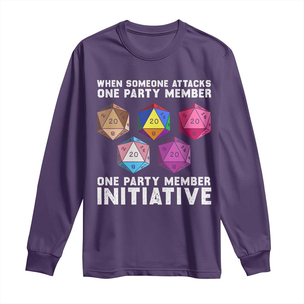 When Someone Attacks One Party Member D20 Dice LGBTQ Ally Long Sleeve Shirt - Wonder Print Shop