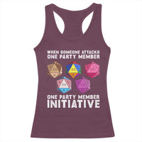 When Someone Attacks One Party Member D20 Dice LGBTQ Ally Racerback Tank Top - Wonder Print Shop