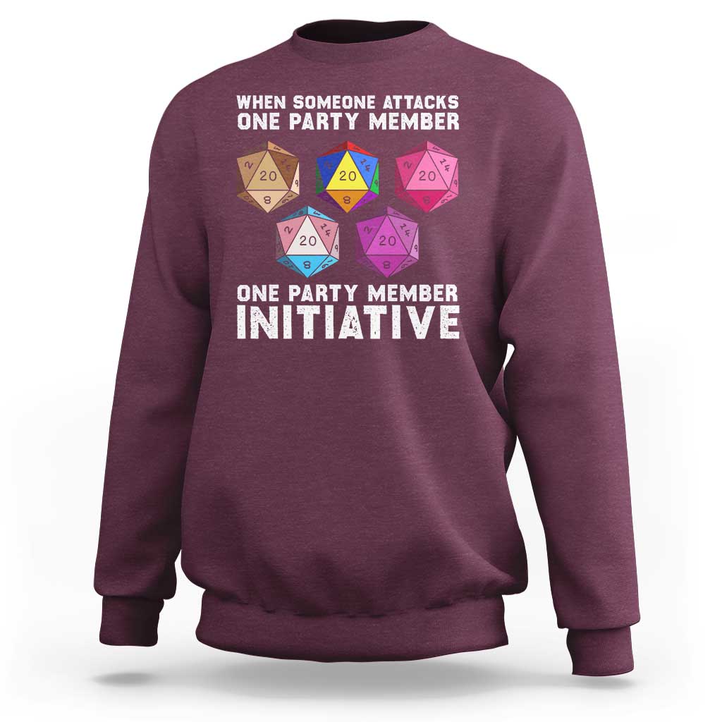 When Someone Attacks One Party Member D20 Dice LGBTQ Ally Sweatshirt - Wonder Print Shop