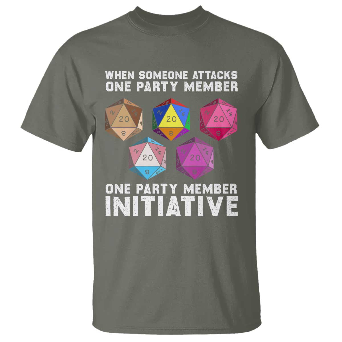 When Someone Attacks One Party Member D20 Dice LGBTQ Ally T Shirt - Wonder Print Shop