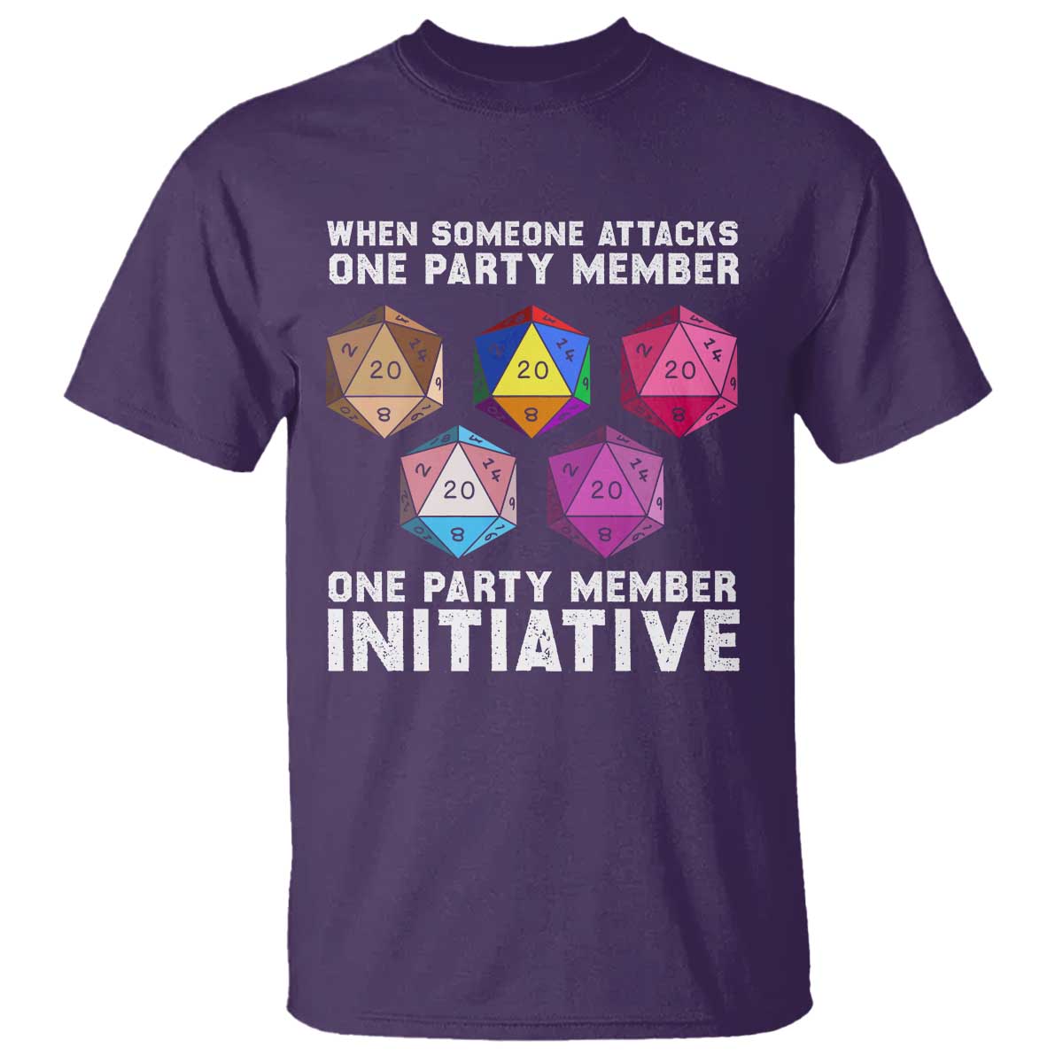 When Someone Attacks One Party Member D20 Dice LGBTQ Ally T Shirt - Wonder Print Shop