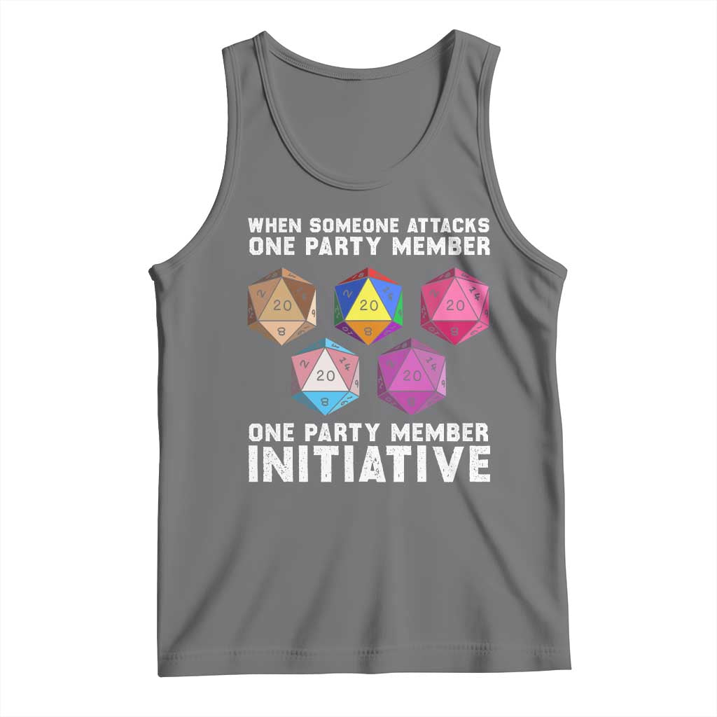 When Someone Attacks One Party Member D20 Dice LGBTQ Ally Tank Top - Wonder Print Shop