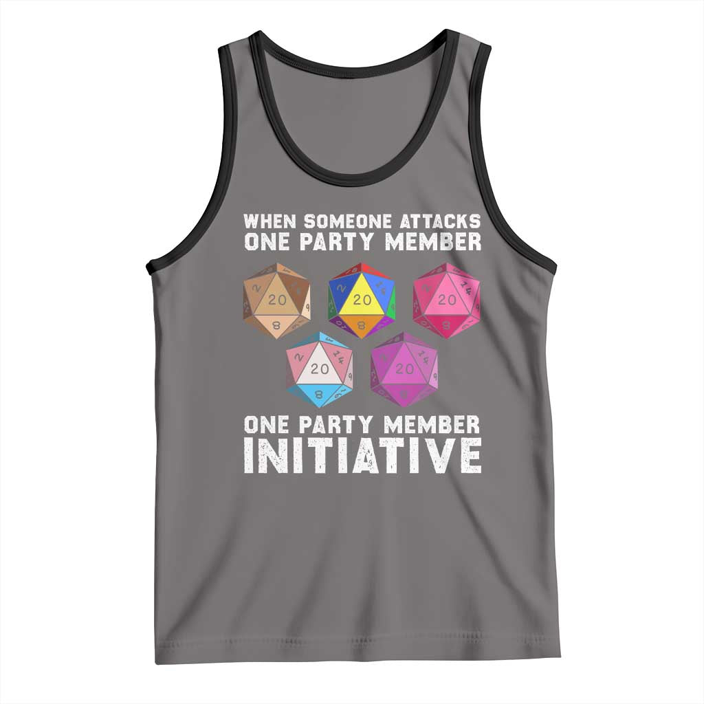 When Someone Attacks One Party Member D20 Dice LGBTQ Ally Tank Top - Wonder Print Shop