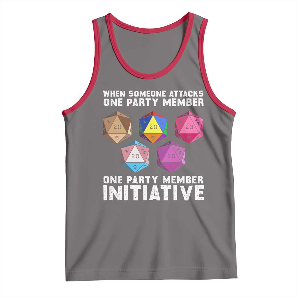 When Someone Attacks One Party Member D20 Dice LGBTQ Ally Tank Top - Wonder Print Shop