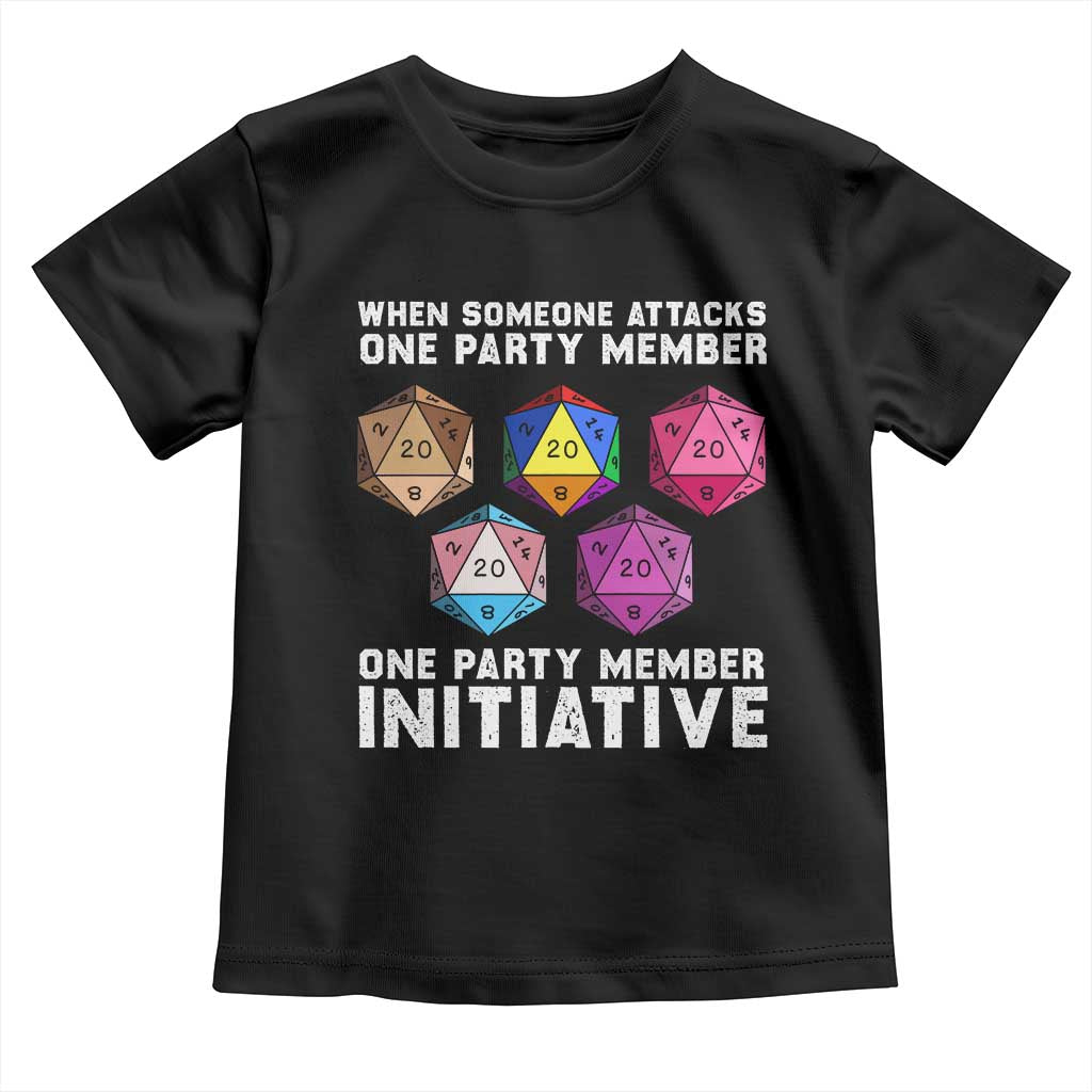 When Someone Attacks One Party Member D20 Dice LGBTQ Ally Toddler T Shirt - Wonder Print Shop