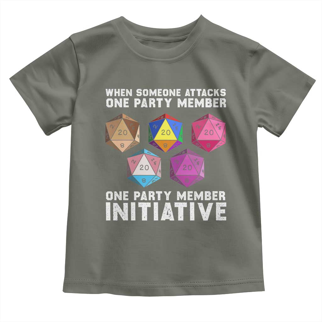 When Someone Attacks One Party Member D20 Dice LGBTQ Ally Toddler T Shirt - Wonder Print Shop