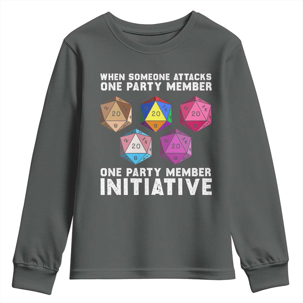 When Someone Attacks One Party Member D20 Dice LGBTQ Ally Youth Sweatshirt - Wonder Print Shop