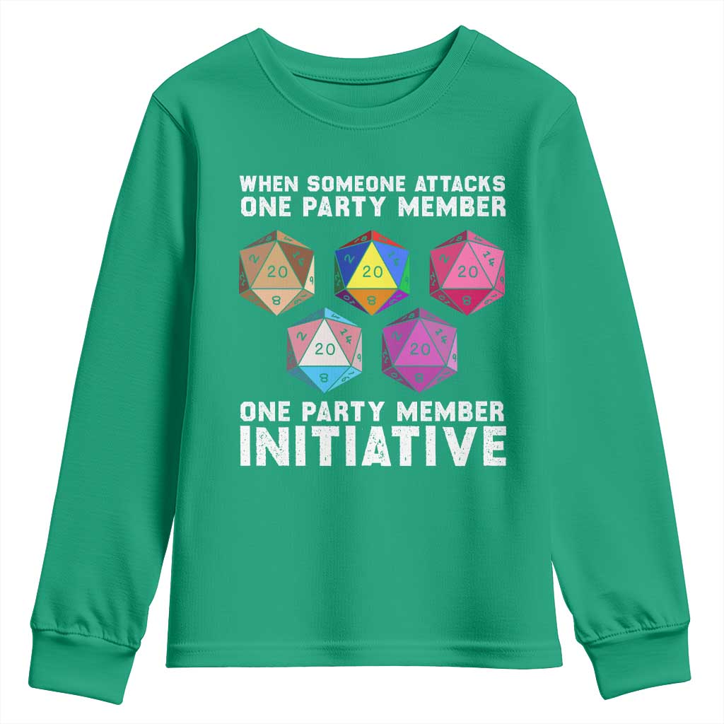 When Someone Attacks One Party Member D20 Dice LGBTQ Ally Youth Sweatshirt - Wonder Print Shop