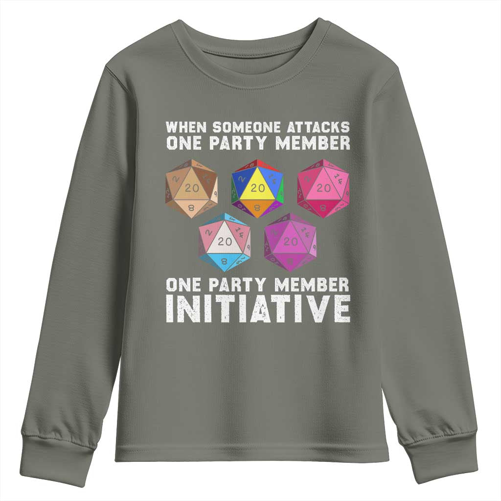 When Someone Attacks One Party Member D20 Dice LGBTQ Ally Youth Sweatshirt - Wonder Print Shop