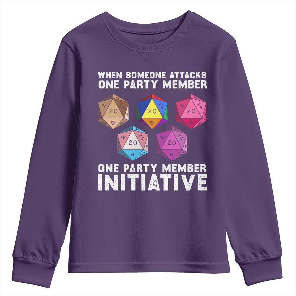 When Someone Attacks One Party Member D20 Dice LGBTQ Ally Youth Sweatshirt - Wonder Print Shop