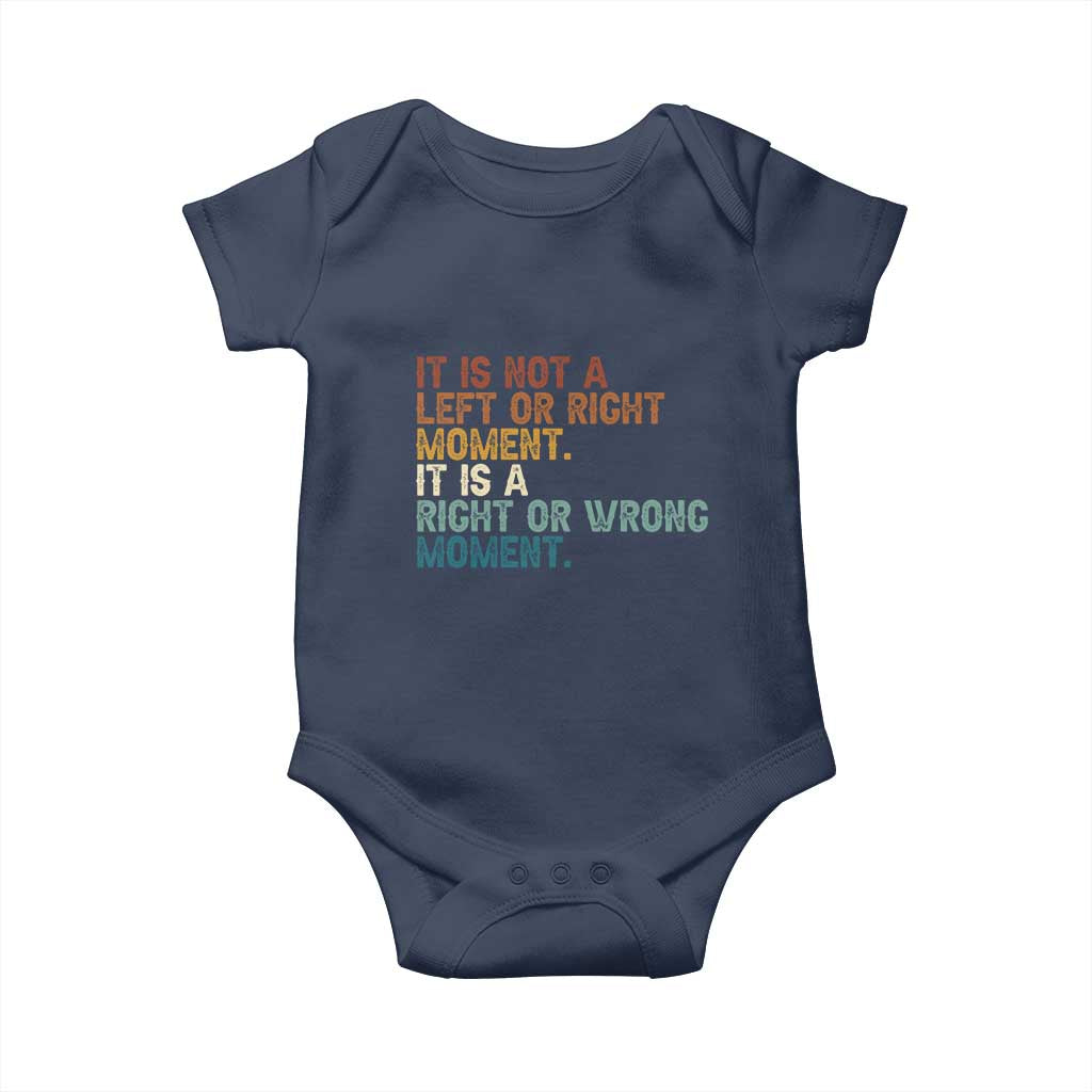 Retro Cory Booker Quotes Baby Onesie This is a Right or Wrong Moment Subtle FDT - Wonder Print Shop