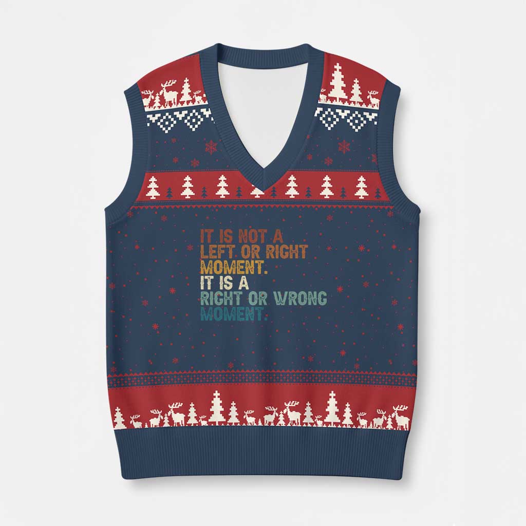 Retro Cory Booker Quotes V-Neck Knit Sweater Vest This is a Right or Wrong Moment Subtle FDT - Wonder Print Shop