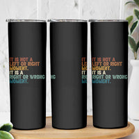 Retro Cory Booker Quotes Skinny Tumbler This is a Right or Wrong Moment Subtle FDT - Wonder Print Shop