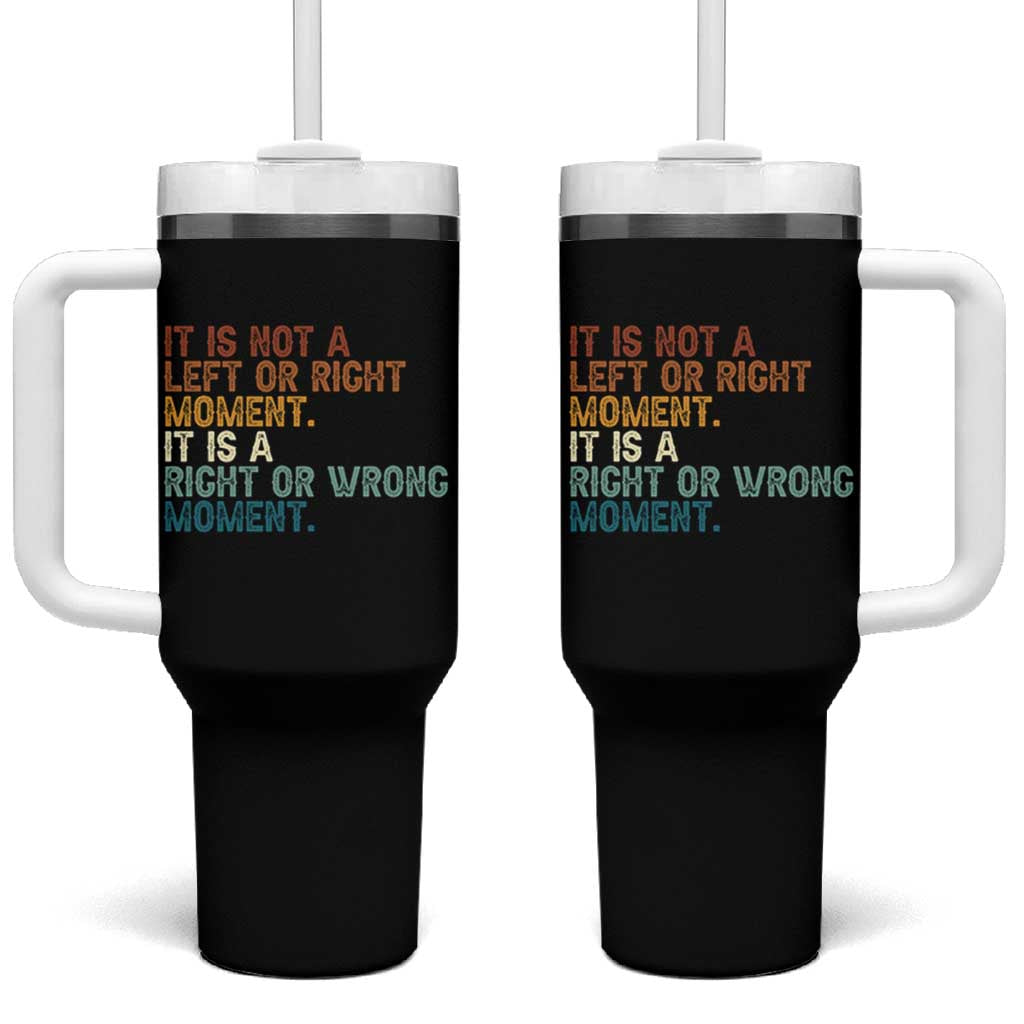 Retro Cory Booker Quotes Tumbler With Handle This is a Right or Wrong Moment Subtle FDT - Wonder Print Shop