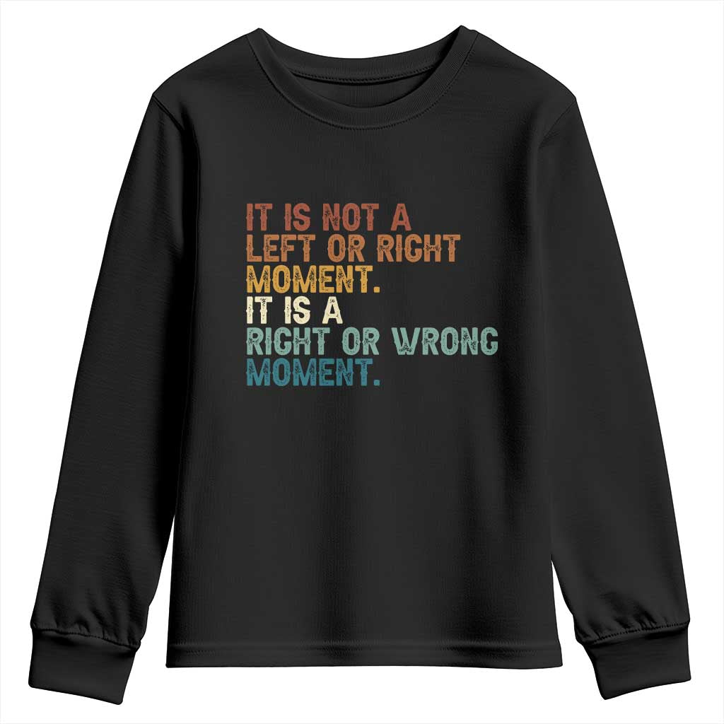 Retro Cory Booker Quotes Youth Sweatshirt This is a Right or Wrong Moment Subtle FDT - Wonder Print Shop