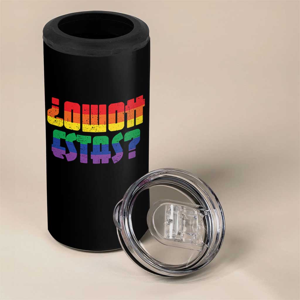 Como Estas 4 in 1 Can Cooler Tumbler Funny Spanish LGBT Pride Latinx Retro Queer Inclusive Gift - Wonder Print Shop