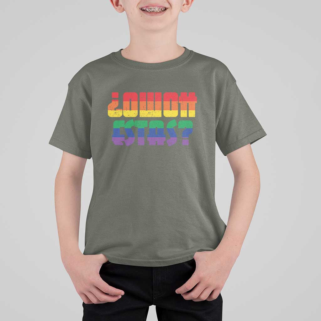 Como Estas T Shirt For Kid Funny Spanish LGBT Pride Latinx Retro Queer Inclusive Gift - Wonder Print Shop