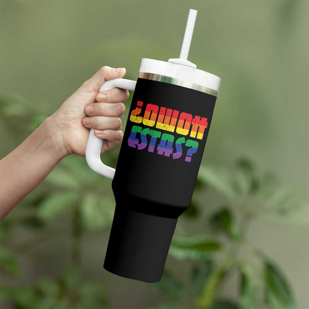 Como Estas Tumbler With Handle Funny Spanish LGBT Pride Latinx Retro Queer Inclusive Gift - Wonder Print Shop