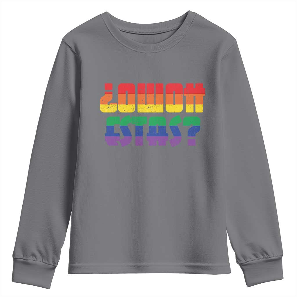 Como Estas Youth Sweatshirt Funny Spanish LGBT Pride Latinx Retro Queer Inclusive Gift - Wonder Print Shop