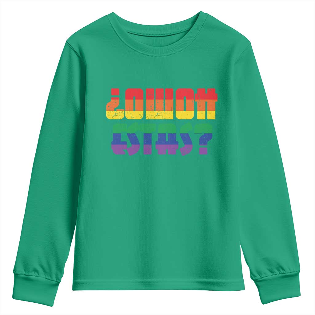 Como Estas Youth Sweatshirt Funny Spanish LGBT Pride Latinx Retro Queer Inclusive Gift - Wonder Print Shop