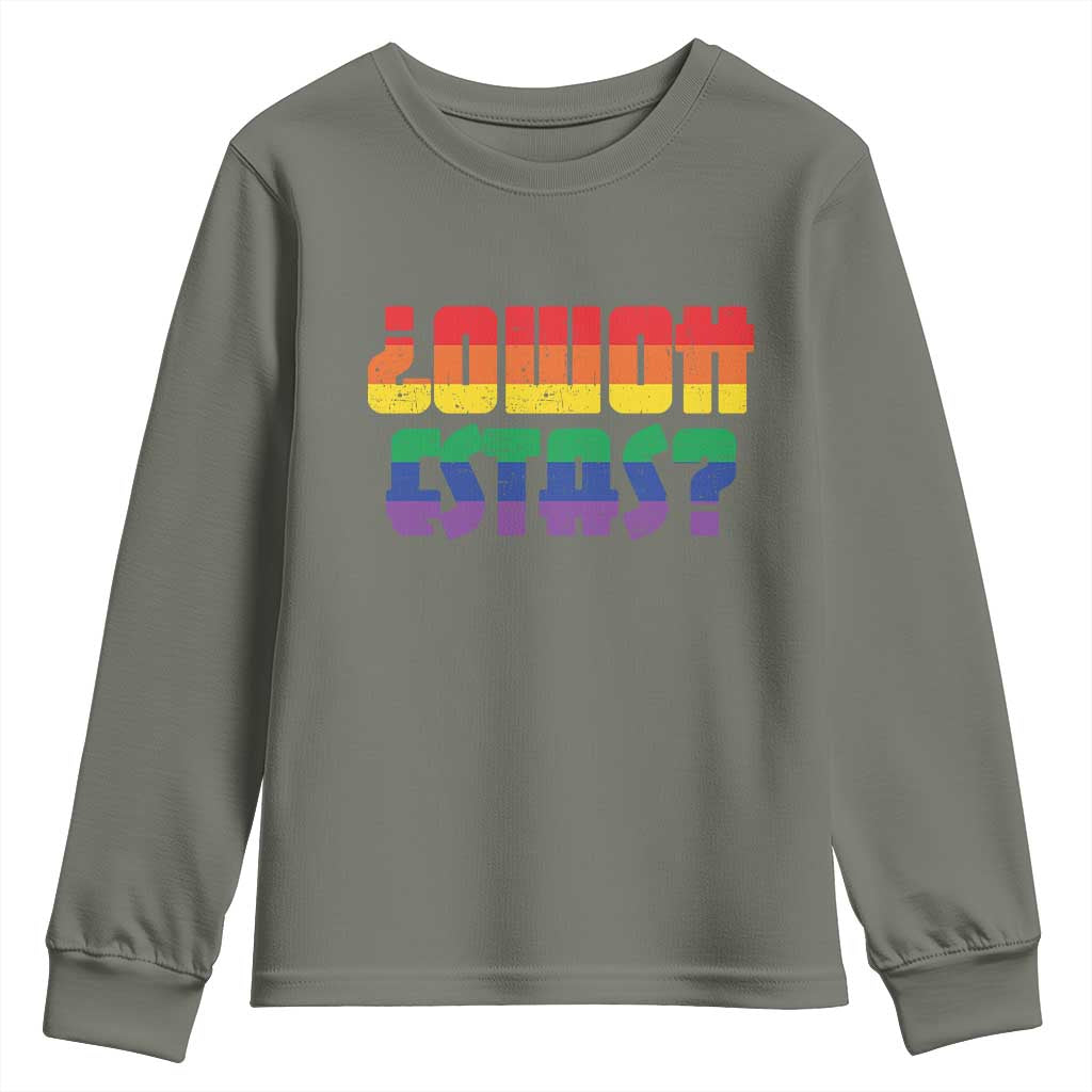 Como Estas Youth Sweatshirt Funny Spanish LGBT Pride Latinx Retro Queer Inclusive Gift - Wonder Print Shop