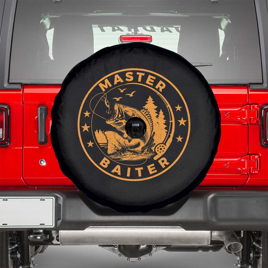 Master Baiter Spare Tire Cover Retro Bass Fishing Funny Fisher Fish Fisherman - Wonder Print Shop