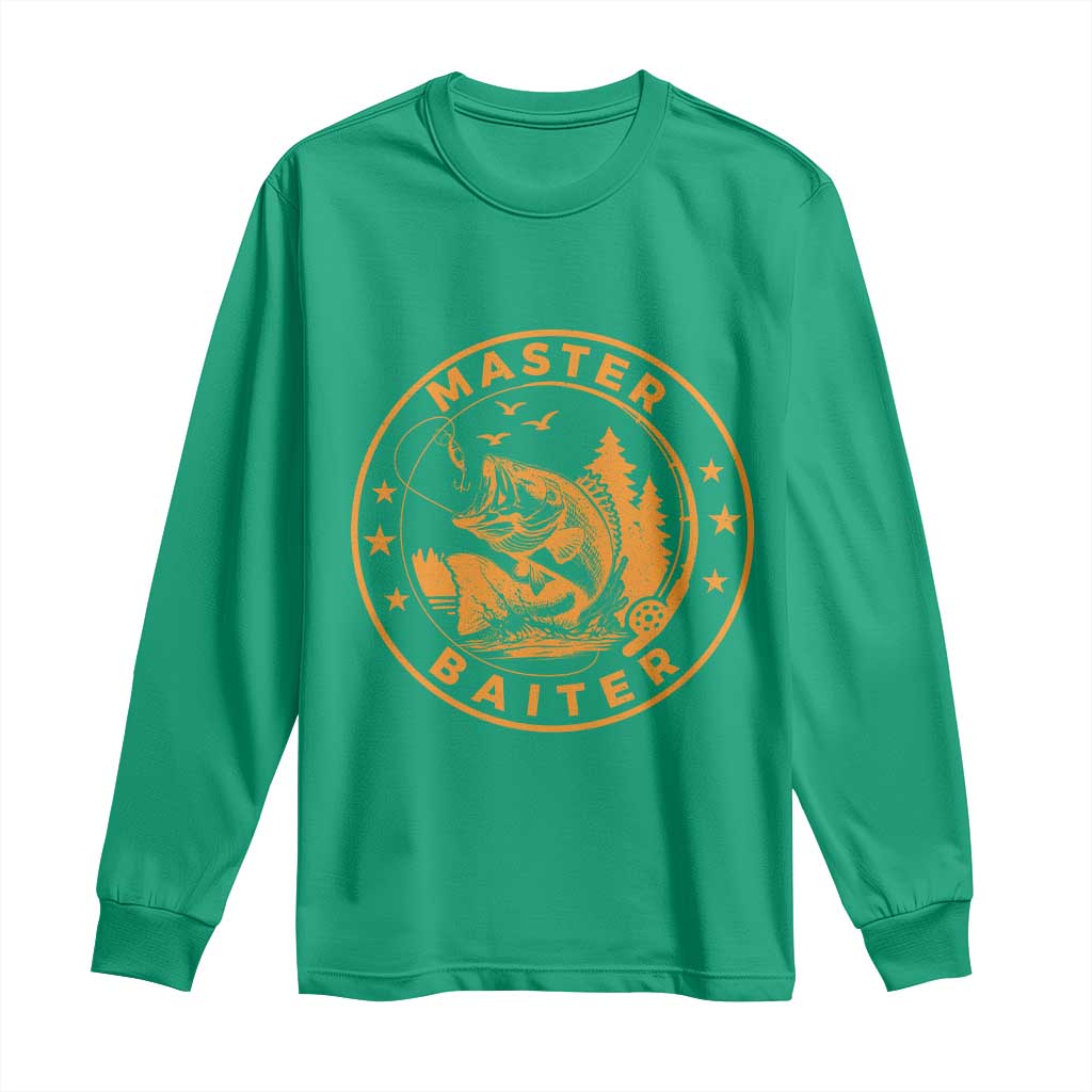 Master Baiter Long Sleeve Shirt Retro Bass Fishing Funny Fisher Fish Fisherman - Wonder Print Shop