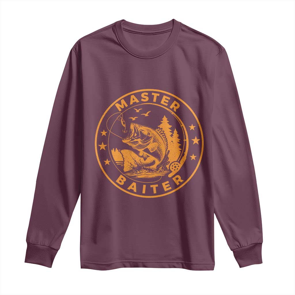 Master Baiter Long Sleeve Shirt Retro Bass Fishing Funny Fisher Fish Fisherman - Wonder Print Shop