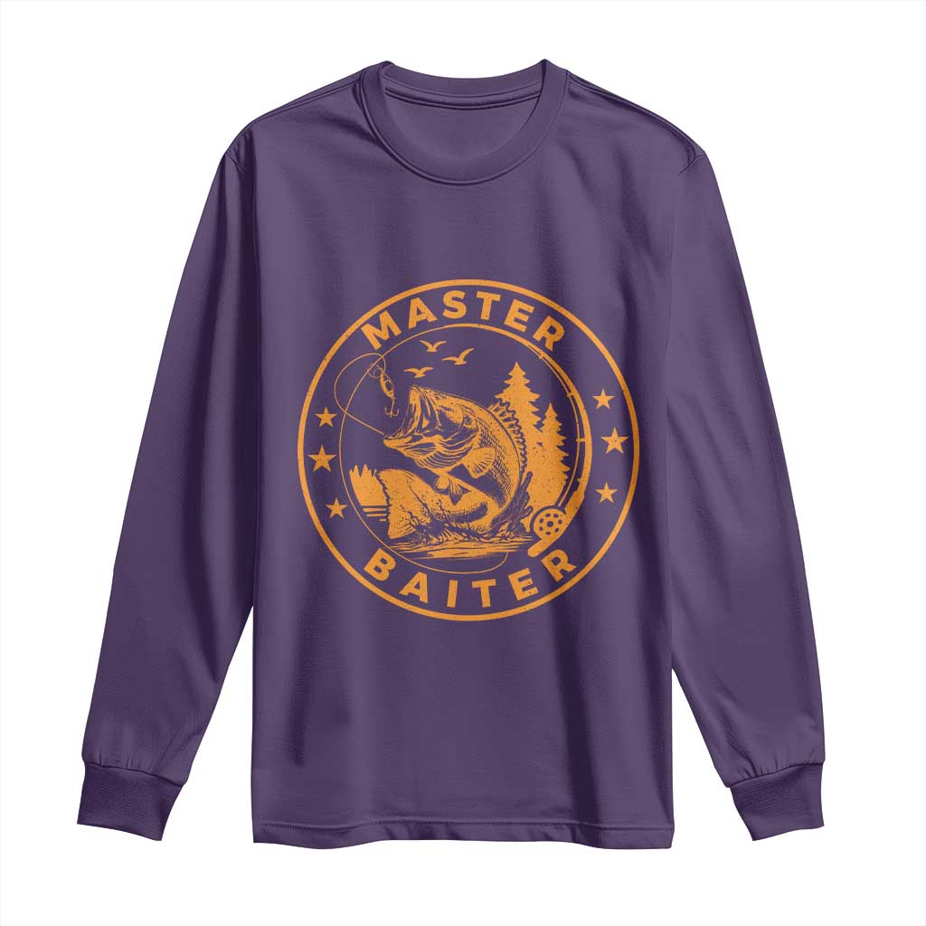 Master Baiter Long Sleeve Shirt Retro Bass Fishing Funny Fisher Fish Fisherman - Wonder Print Shop