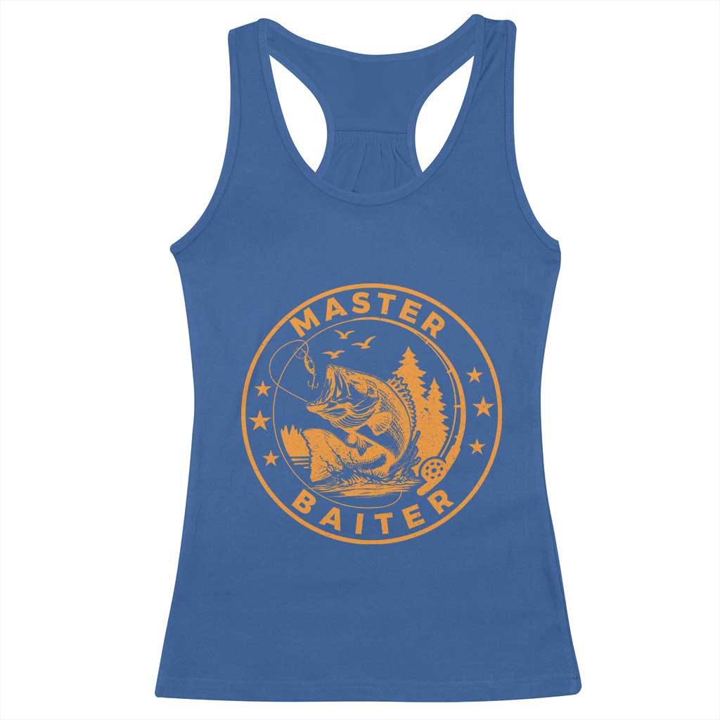 Master Baiter Racerback Tank Top Retro Bass Fishing Funny Fisher Fish Fisherman - Wonder Print Shop