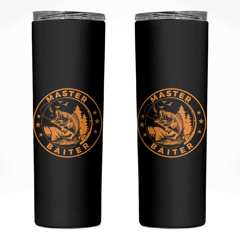 Master Baiter Skinny Tumbler Retro Bass Fishing Funny Fisher Fish Fisherman - Wonder Print Shop
