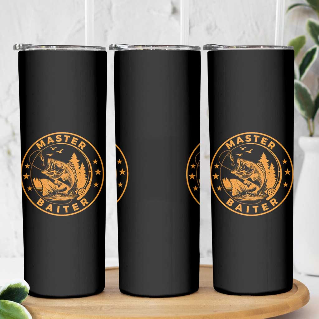 Master Baiter Skinny Tumbler Retro Bass Fishing Funny Fisher Fish Fisherman - Wonder Print Shop