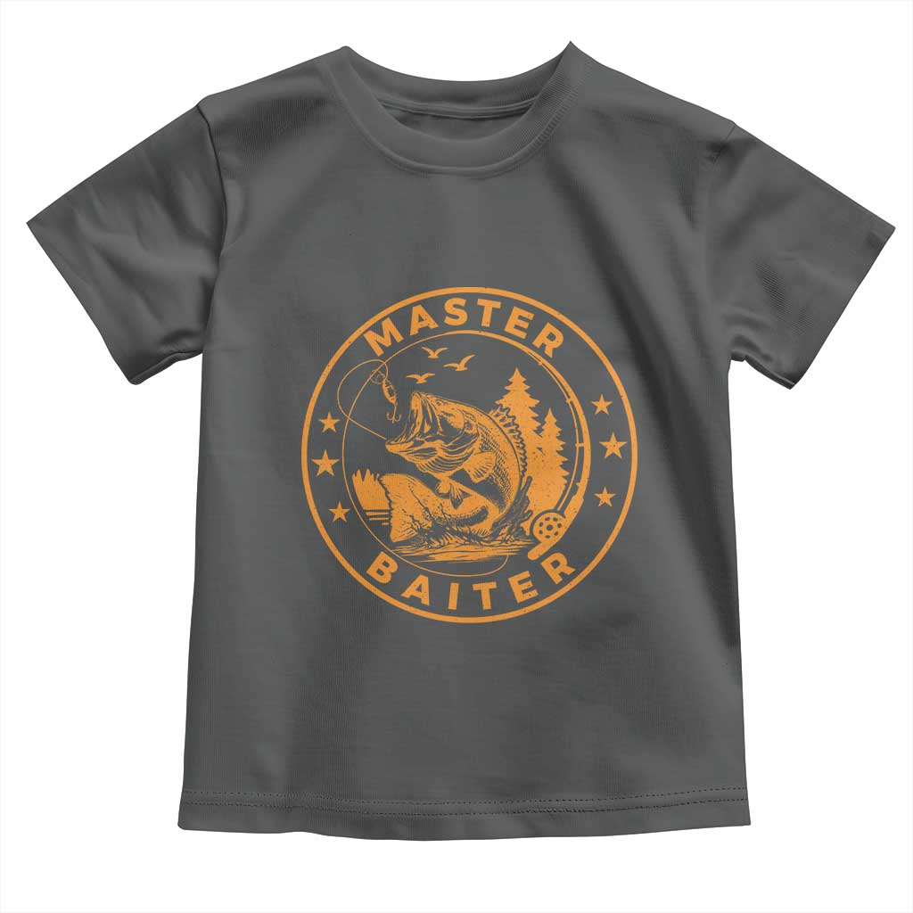 Master Baiter Toddler T Shirt Retro Bass Fishing Funny Fisher Fish Fisherman - Wonder Print Shop