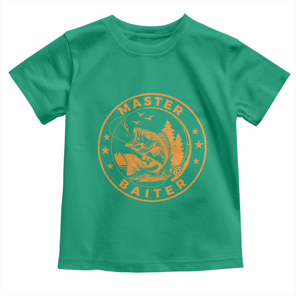 Master Baiter Toddler T Shirt Retro Bass Fishing Funny Fisher Fish Fisherman - Wonder Print Shop