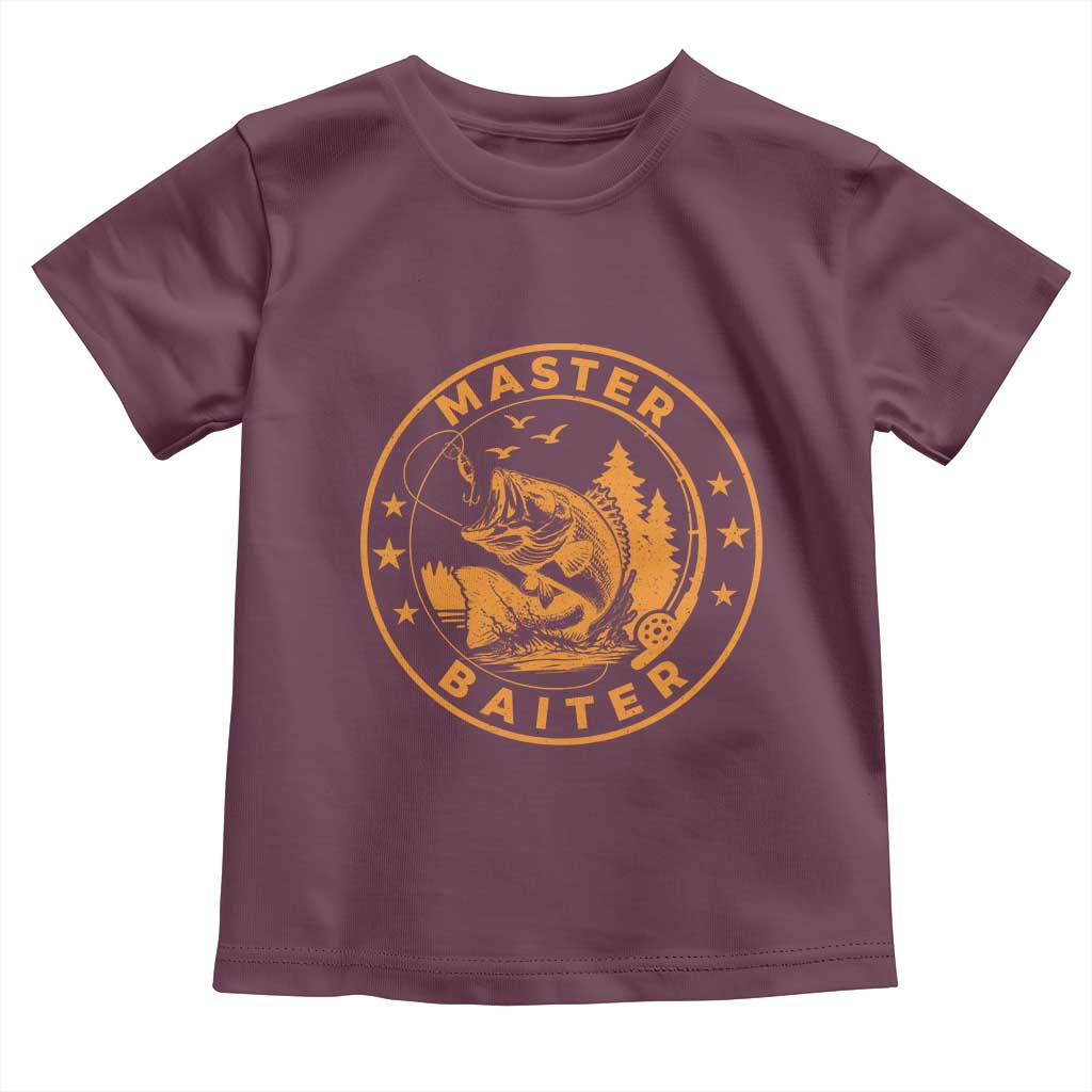Master Baiter Toddler T Shirt Retro Bass Fishing Funny Fisher Fish Fisherman - Wonder Print Shop