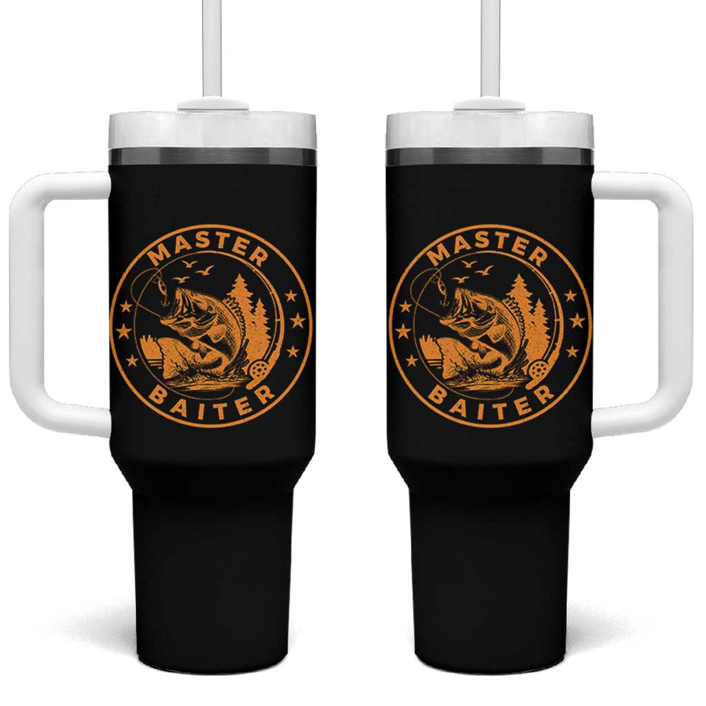 Master Baiter Tumbler With Handle Retro Bass Fishing Funny Fisher Fish Fisherman - Wonder Print Shop