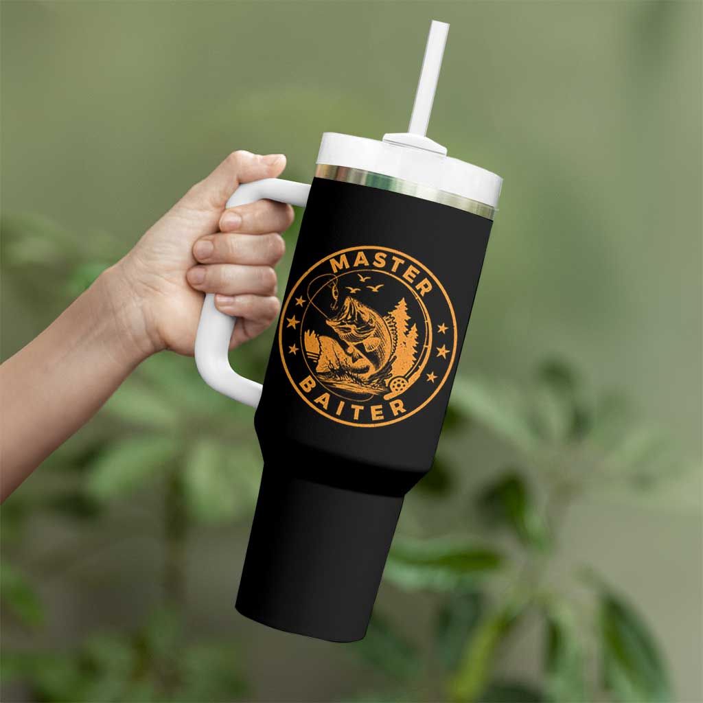 Master Baiter Tumbler With Handle Retro Bass Fishing Funny Fisher Fish Fisherman - Wonder Print Shop