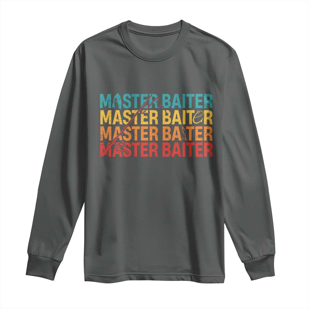 Master Baiter Long Sleeve Shirt Retro Bass Fishing Funny Fish Fisherman - Wonder Print Shop